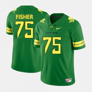For Men's Ducks #75 Jake Fisher Green College Football Jersey 427157-608