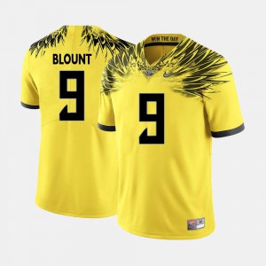 For Men's Ducks #9 LeGarrette Blount Yellow College Football Jersey 345839-677