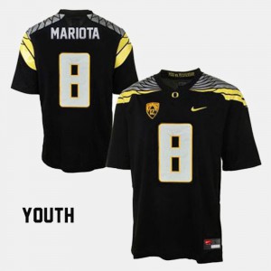 Youth Ducks #8 Marcus Mariota Black College Football Jersey 506170-895