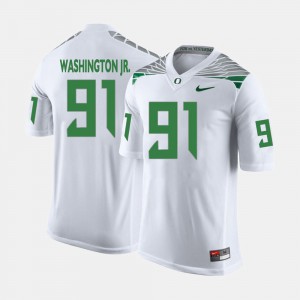 For Men's UO #91 Tony Washington Jr. White College Football Jersey 907225-886