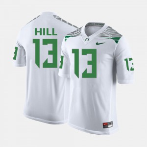 For Men UO #13 TroyHill White College Football Jersey 526754-517