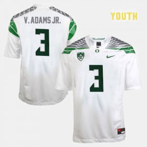 Youth UO #3 Vernon Adams White College Football Jersey 183120-832