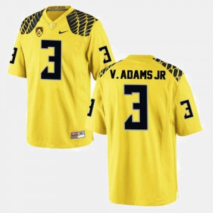 Men's Oregon Ducks #3 Vernon Adams Yellow College Football Jersey 416352-212