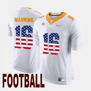 For Men UT #16 Peyton Manning White US Flag Fashion Jersey 328551-896