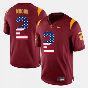 For Men USC Trojans #2 Robert Woods Maroon US Flag Fashion Jersey 860426-792