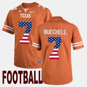For Men's UT #7 Shane Buechele Orange US Flag Fashion Jersey 425921-467