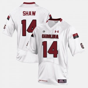 Men Gamecocks #14 Connor Shaw White College Football Jersey 835866-221