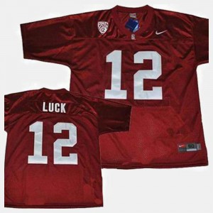 For Kids Stanford #12 Andrew Luck Red College Football Jersey 749047-626