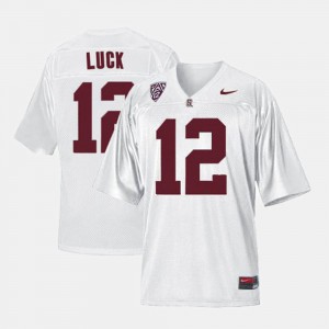 Men's Stanford University #12 Andrew Luck White College Football Jersey 241233-584