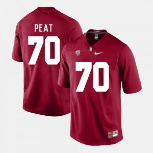 Mens Stanford University #70 Andrus Peat Cardinal College Football Jersey 358203-556