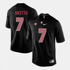 Men's Stanford Cardinal #7 Aziz Shittu Black College Football Jersey 807711-337