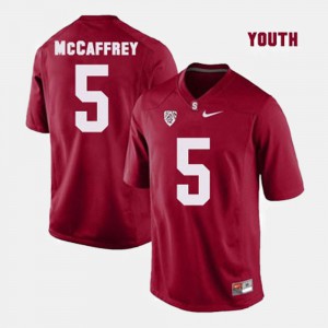 Youth(Kids) Stanford Cardinal #5 Christian McCaffrey Red College Football Jersey 669339-774