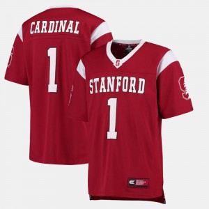 Men's Cardinal #1 Cardinal College Football Jersey 695786-744