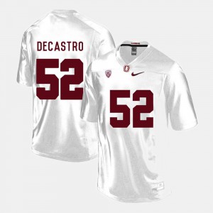 For Men's Stanford Cardinal #52 David DeCastro White College Football Jersey 839689-664