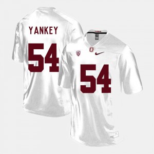 Mens Stanford University #54 David Yankey White College Football Jersey 946174-490
