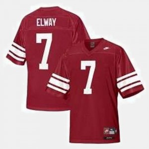For Men Stanford #7 John Elway Red College Football Jersey 214823-953