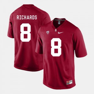 Mens Stanford University #8 Jordan Richards Cardinal College Football Jersey 668155-924