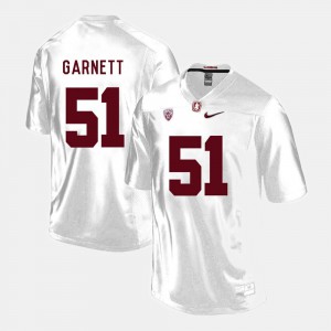 For Men Stanford #51 Joshua Garnett White College Football Jersey 611377-993