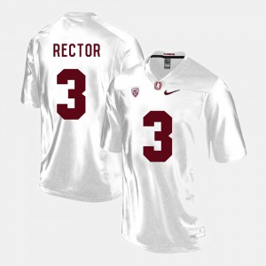Men's Stanford University #3 Michael Rector White College Football Jersey 586029-131