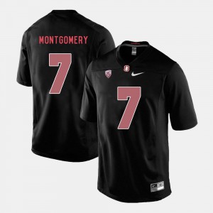 Men's Stanford Cardinal #7 Ty Montgomery Black College Football Jersey 126430-169