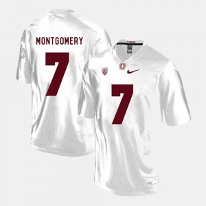 Men's Stanford Cardinal #7 Ty Montgomery White College Football Jersey 876601-318