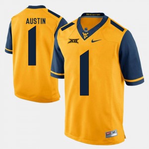 Men West Virginia Mountaineers #1 Tavon Austin Gold Alumni Football Game Jersey 120797-846