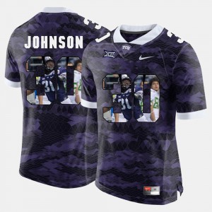 Mens Horned Frogs #30 Denzel Johnson Purple High-School Pride Pictorial Limited Jersey 973735-363