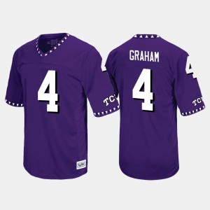 For Men's TCU #4 Isaiah Graham Purple Throwback Jersey 277615-402