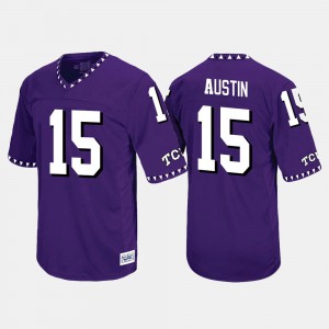 Men's TCU University #15 Jaelan Austin Purple Throwback Jersey 293081-608