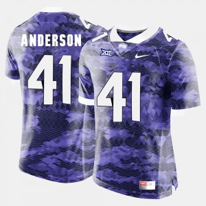 For Men's TCU University #41 Jonathan Anderson Purple College Football Jersey 754853-575