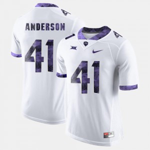 For Men TCU #41 Jonathan Anderson White College Football Jersey 203315-883