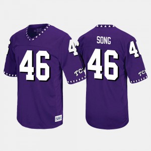 Men's TCU Horned Frogs #46 Jonathan Song Purple Throwback Jersey 735941-165