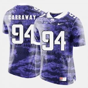 For Men's TCU #94 Josh Carraway Purple College Football Jersey 268440-814