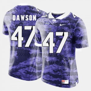 For Men TCU #47 P.J. Dawson Purple College Football Jersey 210928-398
