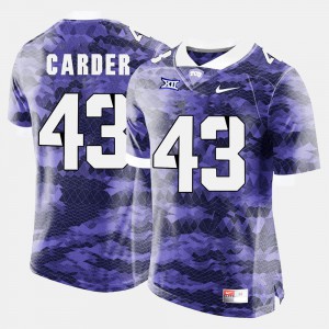 For Men TCU University #43 Tank Carder Purple College Football Jersey 777003-495