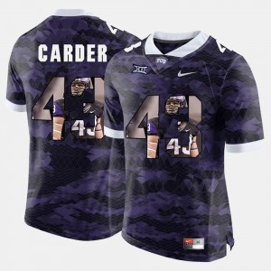 For Men's TCU Horned Frogs #43 Tank Carder Purple High-School Pride Pictorial Limited Jersey 376611-409