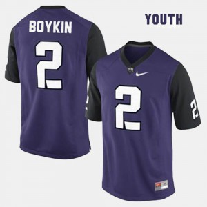 Youth(Kids) TCU University #2 Trevone Boykin Purple College Football Jersey 885408-474