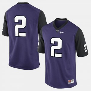 Men's Texas Christian University #2 Trevone Boykin Purple College Football Jersey 488053-420