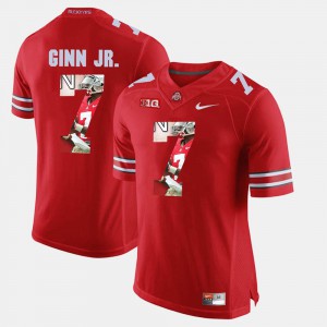 For Men's Buckeyes #7 Ted Ginn Jr. Scarlet Pictorial Fashion Jersey 847063-892