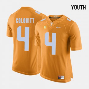 Youth Tennessee #4 Britton Colquitt Orange College Football Jersey 914037-598