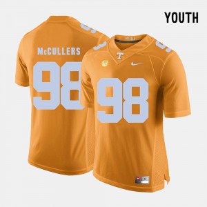Youth Tennessee Vols #98 Daniel McCullers Orange College Football Jersey 220402-524