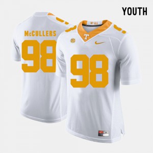 For Kids Vols #98 Daniel McCullers White College Football Jersey 221210-420