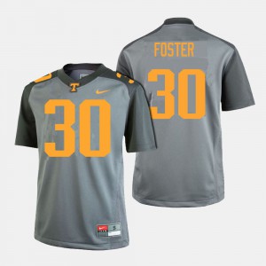 For Men Tennessee #30 Holden Foster Gray College Football Jersey 541884-619
