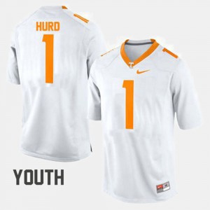 Youth(Kids) TN VOLS #1 Jalen Hurd White College Football Jersey 274095-484