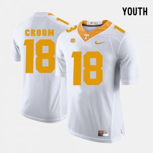 Youth UT VOLS #18 Jason Croom White College Football Jersey 700416-831