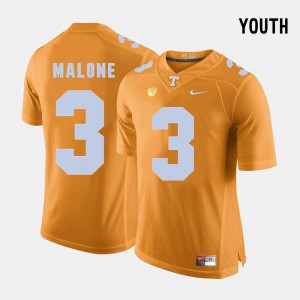 Youth(Kids) Tennessee #3 Josh Malone Orange College Football Jersey 919390-922