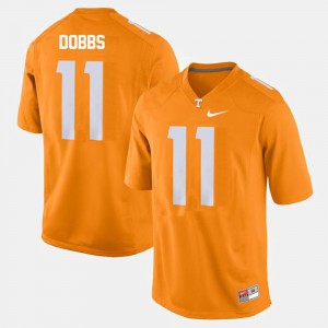 For Men Tennessee Volunteers #11 Joshua Dobbs Orange College Football Jersey 237695-940