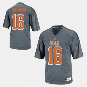 For Men Tennessee Volunteers #16 Peyton Manning Gray College Football Jersey 271380-672