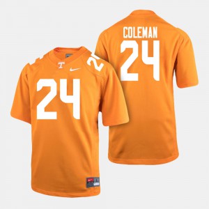 For Men's VOL #24 Trey Coleman Orange College Football Jersey 788996-928
