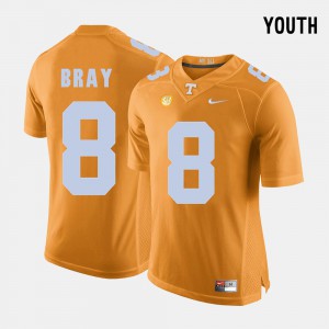 Kids University Of Tennessee #8 Tyler Bray Orange College Football Jersey 456653-326